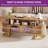 47.2" Oval Coffee Table With Curved Sliding Doors & Storage