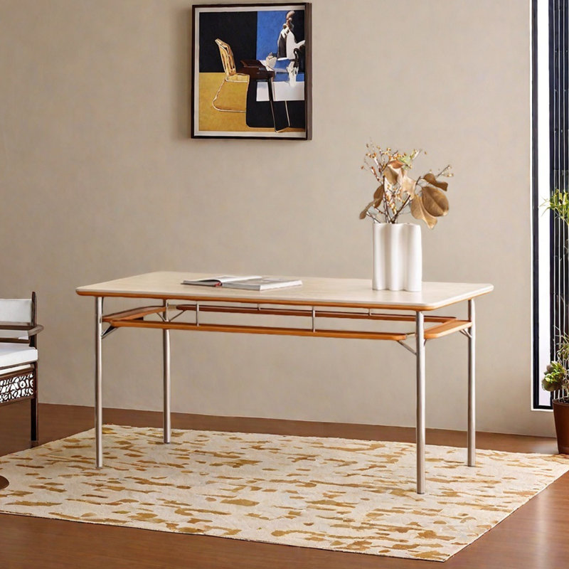 Table de salle à manger intégrée pratique et support de rangement, H 29,52 po x L 70,86 po x l 31,49 po