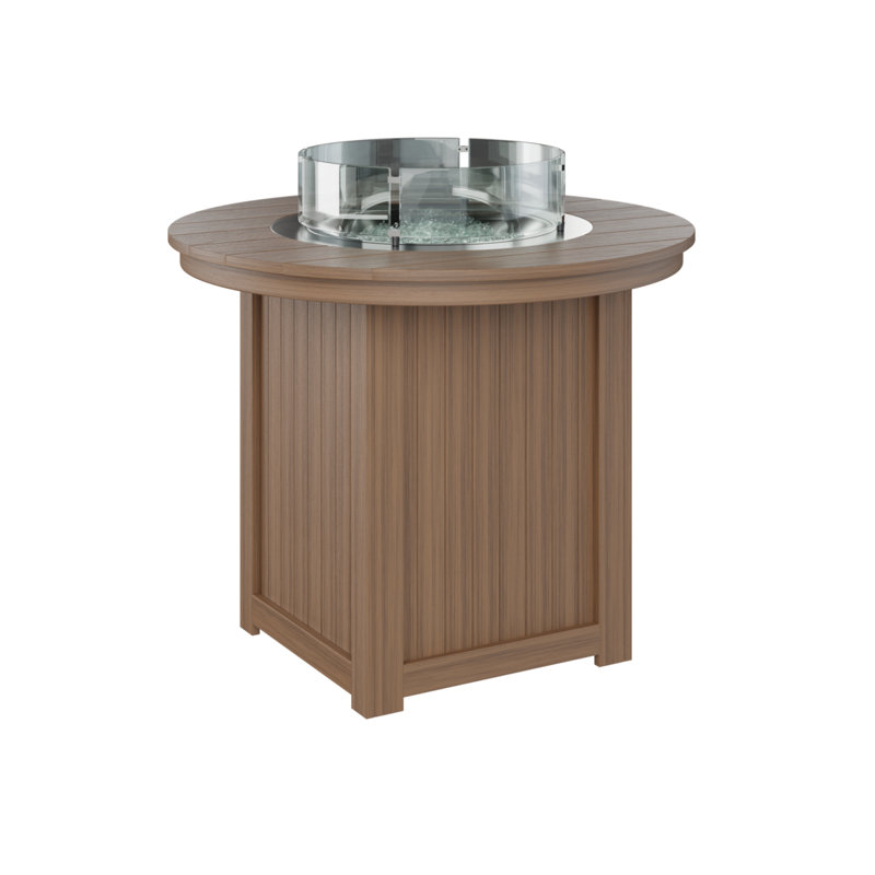 Berlin Gardens Donoma 44″ Round Counter Height Fire Pit Table, Antique Mahogany