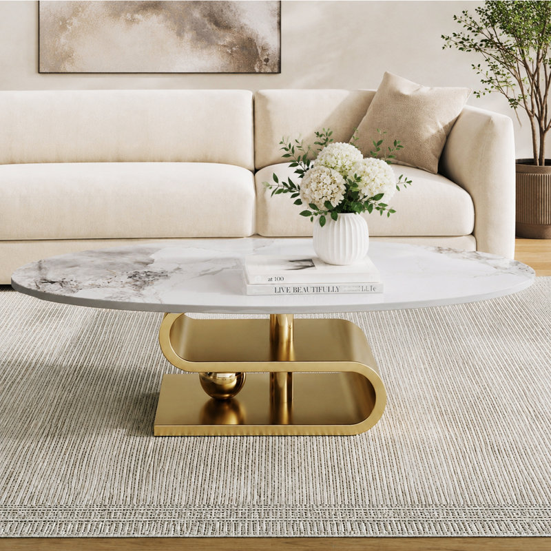 Table basse 49,2 po Modern, Doré