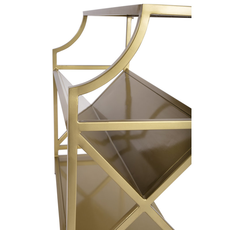 Keats Library 2 Tier 36"W Bookcase, Antique Gold