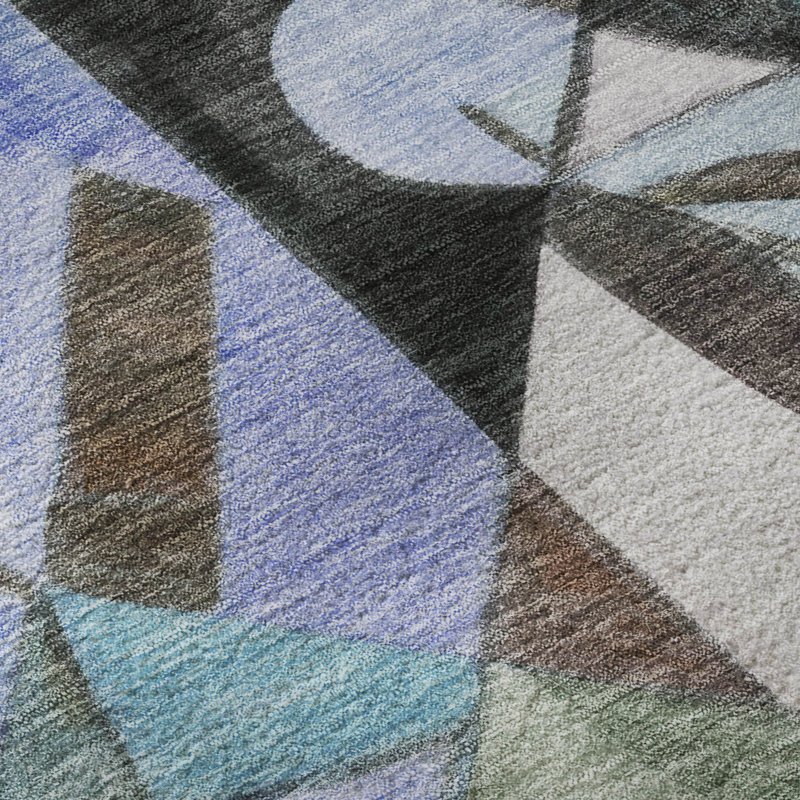 Premium Machine Washable Lubbers AMF1758 Abstract Rug, Rectangle 5' x 7'6"