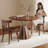 Nut-brown Round Solid Wood Dining table-896253763