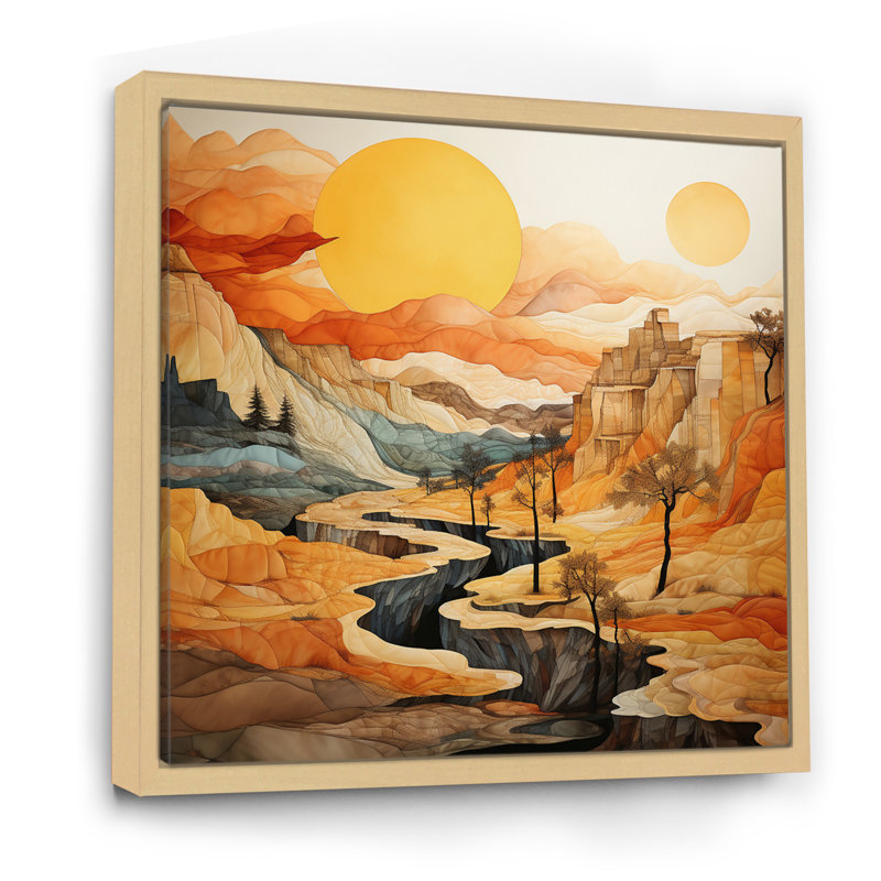 «Bold Landscape Canyon Desert VI - Canyon», art mural, Cadre flottant érable, H 30 po x l 30 po x P 1 po