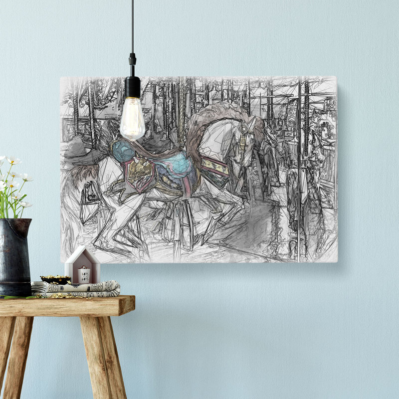 Carousel Horse - Wrapped Canvas, 40cm H x 60cm W x 4cm D