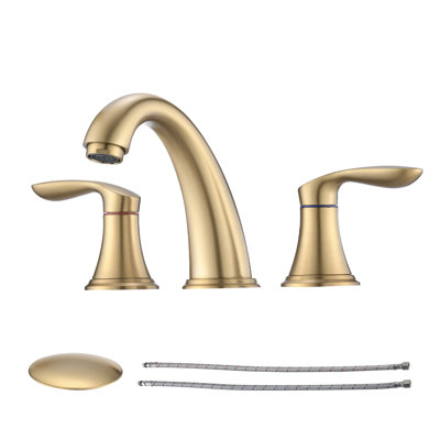 Widespread 2-handle Bathroom Faucet with Drain Assembly