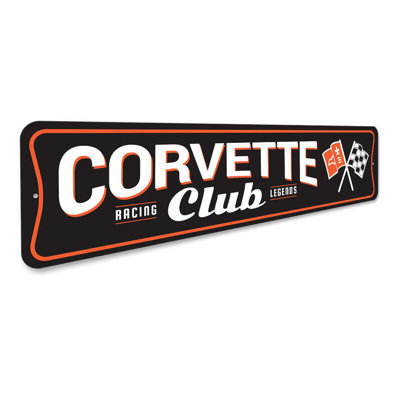 Chevy Corvette Club Aluminum Sign