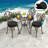 Outdoor Dining Chair Cushions, 15”x15”x 3” Thick Outdoor Round Seat Cushions Set of 4 with Ties, Splash-resistant Round Patio Furniture for Garden,Black-840862041