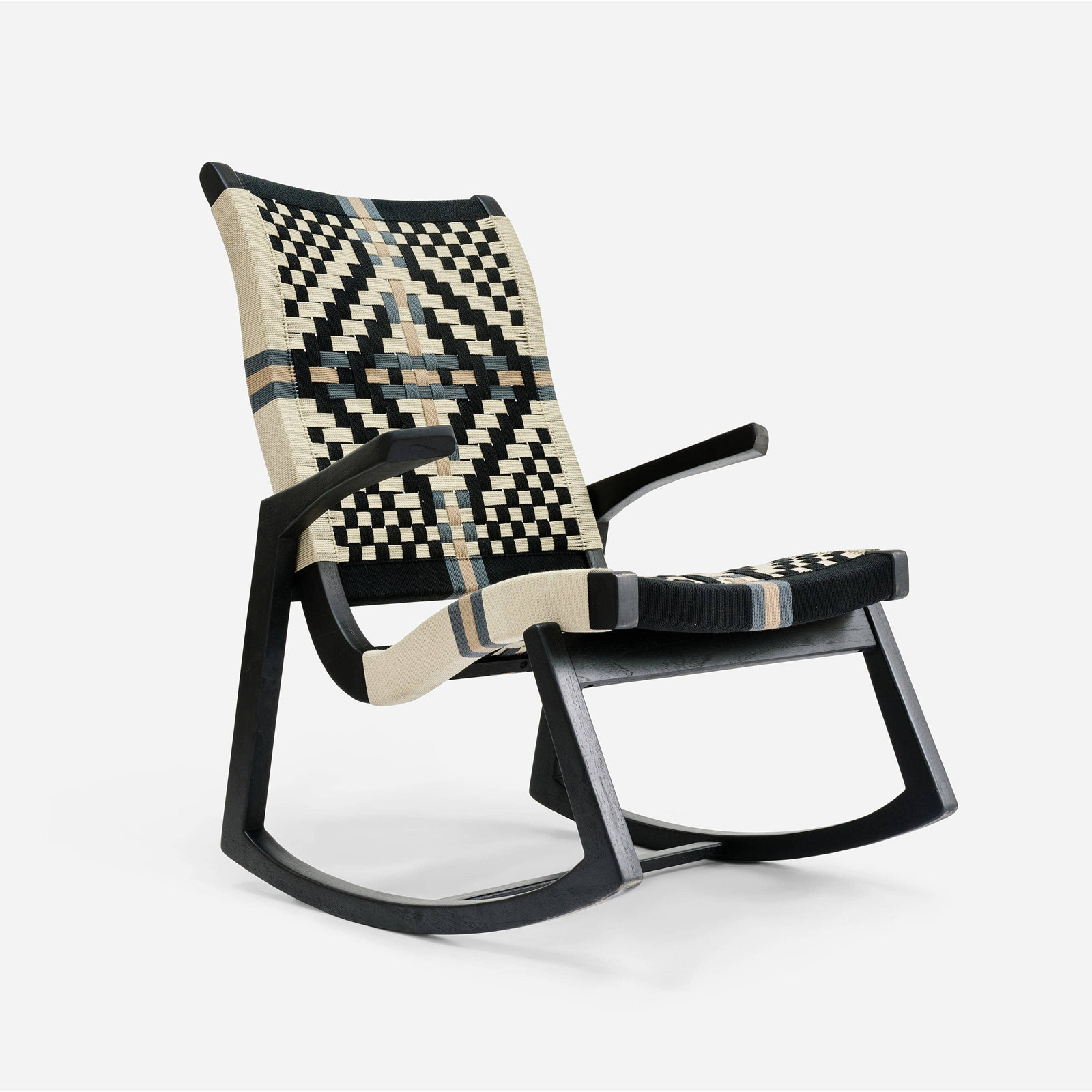 Amador Rocking Chair, Colonial Pattern, Black
