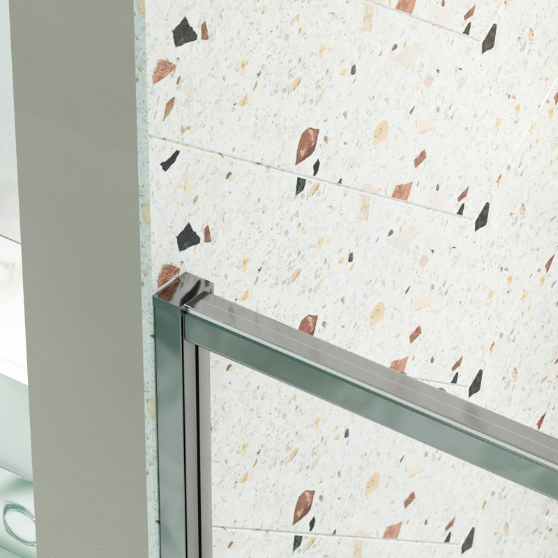 Pivot Swing Shower Door, 56 - 60" W X 71" H, 1/4" Tempered Glass, Reversible Install, Magnetic Close, Leak Proof Feature Leak