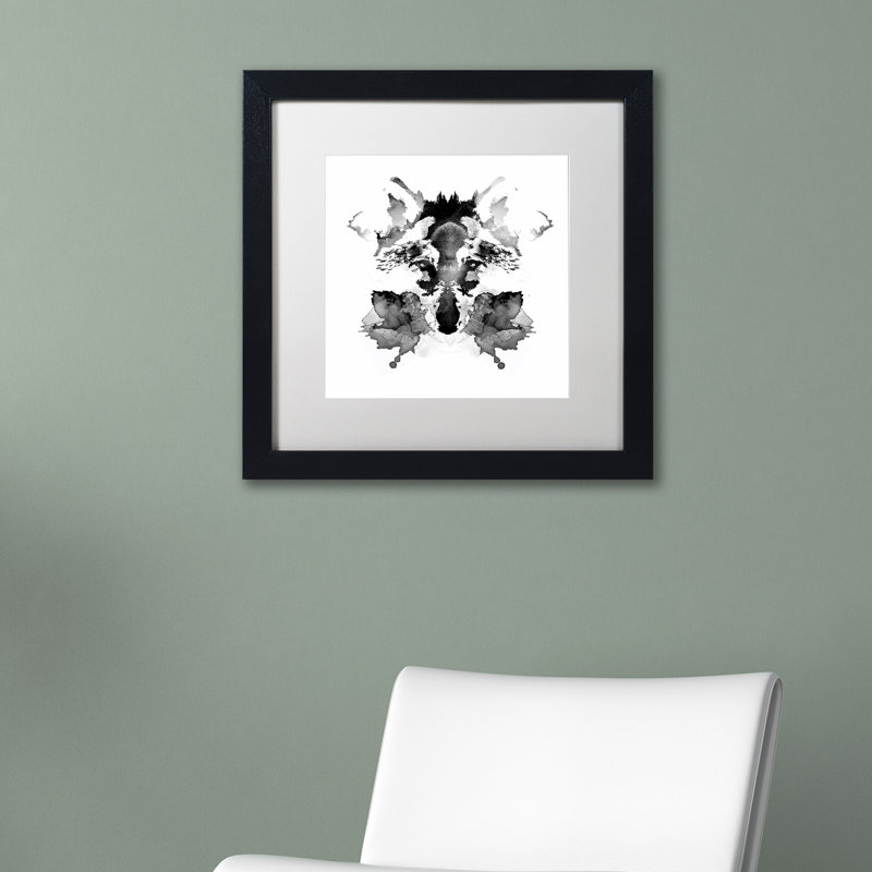 « rorschach » par robert farkas, impression encadrée, Blanc, H 16 po x l 16 po x P 0,5 po, Cadre noir