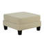 Repose-pieds carré en bois de style contemporain avec pieds en bois et finition beige