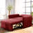 3-in-1 Convertible Chair Bed with Storage, Modern Accent Sleeper Chair with Pull-Out Bed & Lumbar Pillow, Red-89292974
