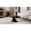 Table basse 47,27 "ovale en pierre, moderne et minimaliste en fibre de verre avec base de table sculpturale pour salon-2045312450