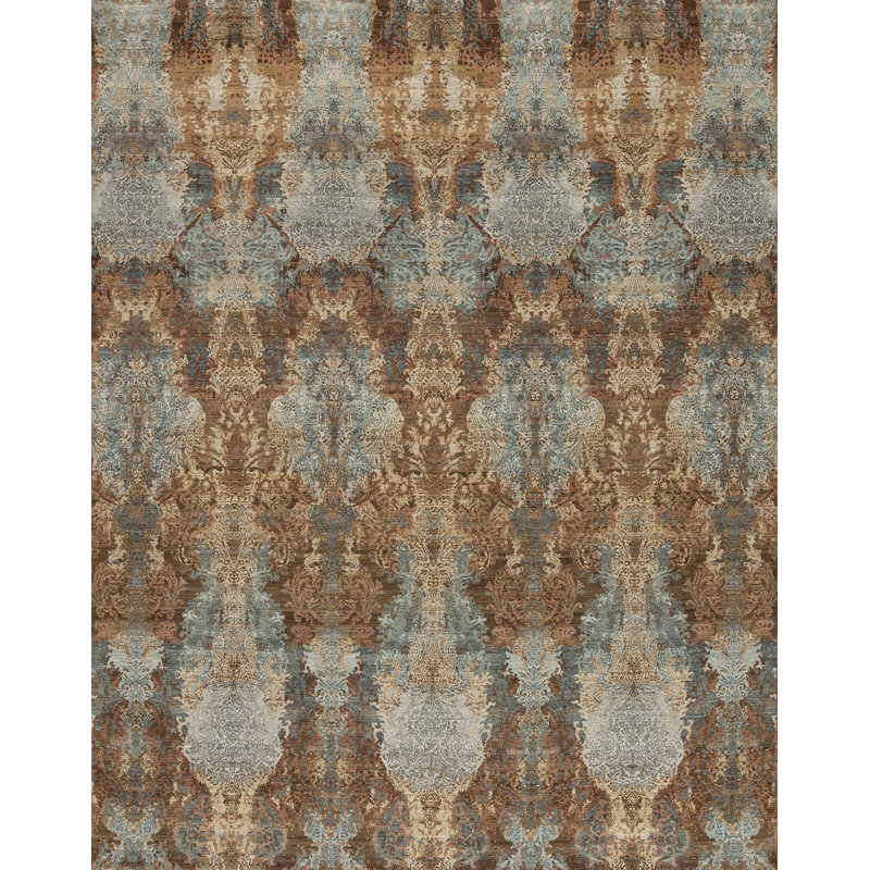 Serendipity Hand Knotted Wool Area Rug, Rectangle 9' x 12'