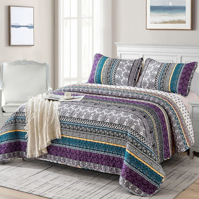 3 Pieces Boho Lightweight All-Season Quilt Set