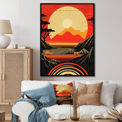 Red Bold Sunset III, reproduction d'art sur toile