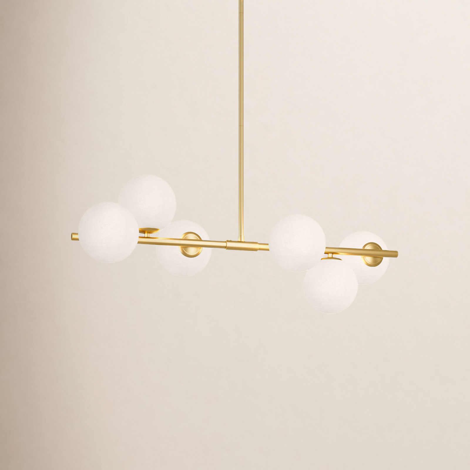 Lio Wrought Iron 6-Light Chandelier, Brushed Brass
