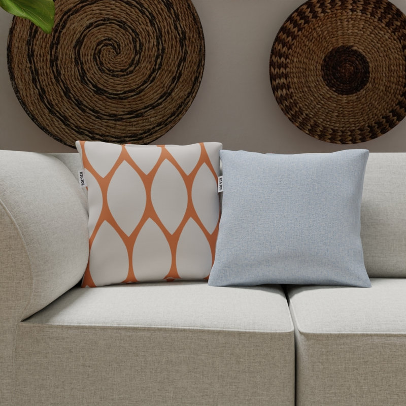Housse et insert de coussin décoratif en polyester, Bleu Maya