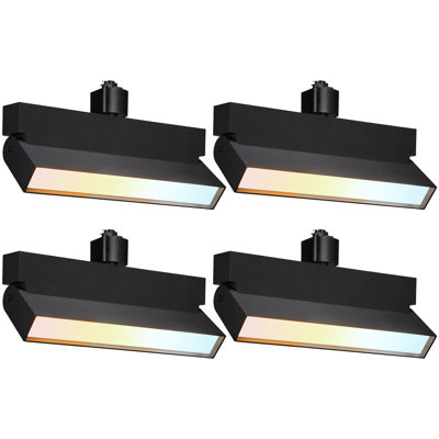 Têtes d'éclairage sur rail à DEL 24 W à intensité variable, 120 W Eqv., CRI90, 2700 K / 3000 K / 4000 K, noir