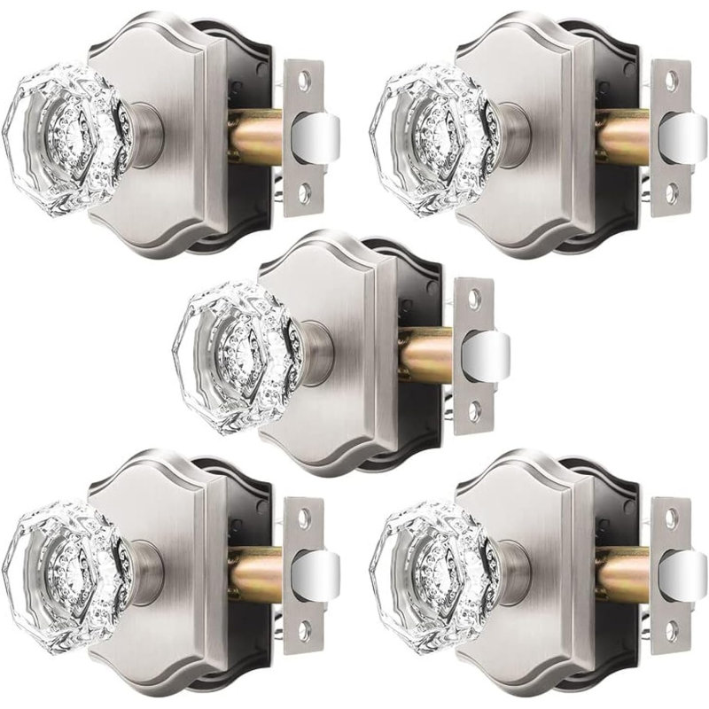 Boutons de porte en cristal, Nickel brossé