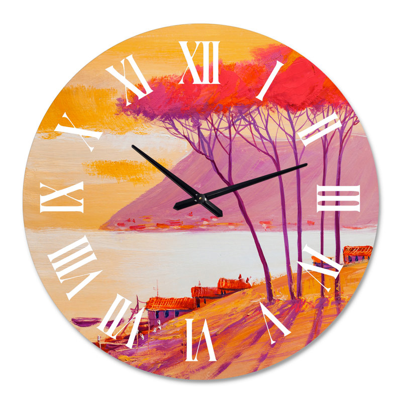 Horloge murale jaune, Grand