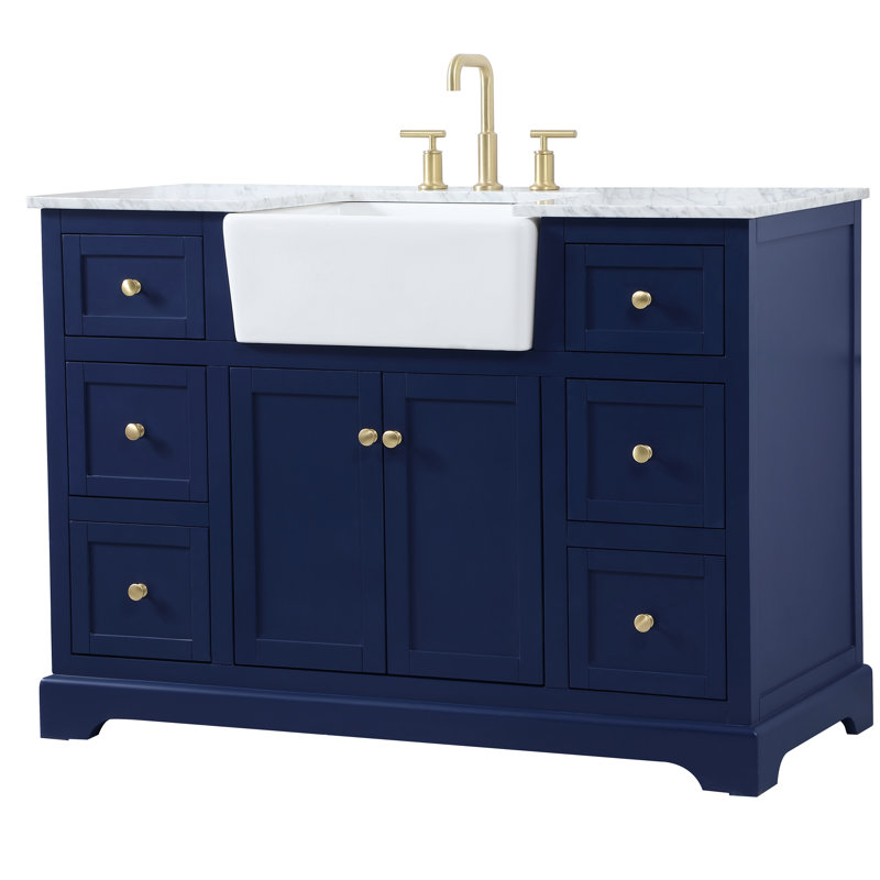 Ensemble de meuble-lavabo simple 48 po Pardue, Bleu