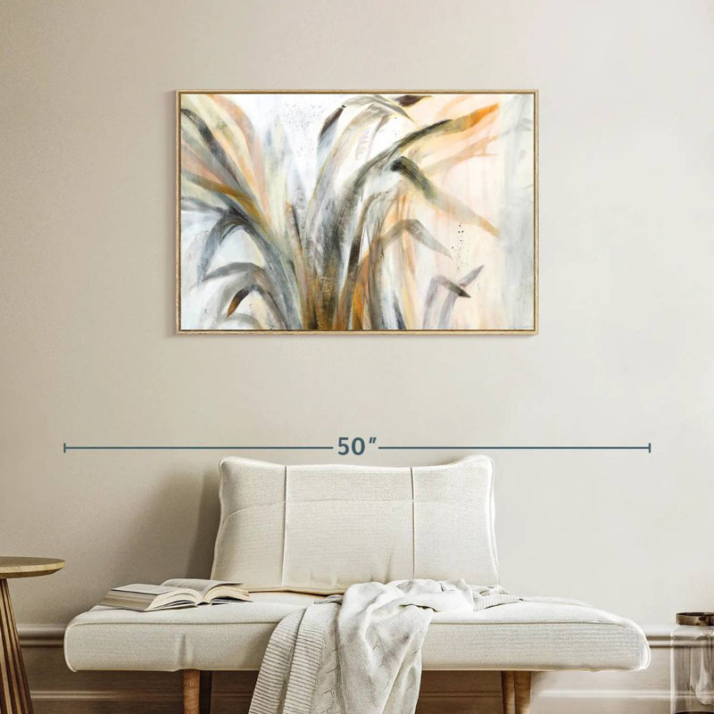 Abstract Deluge, Floating Frame Natural Wood, 37" X 25"