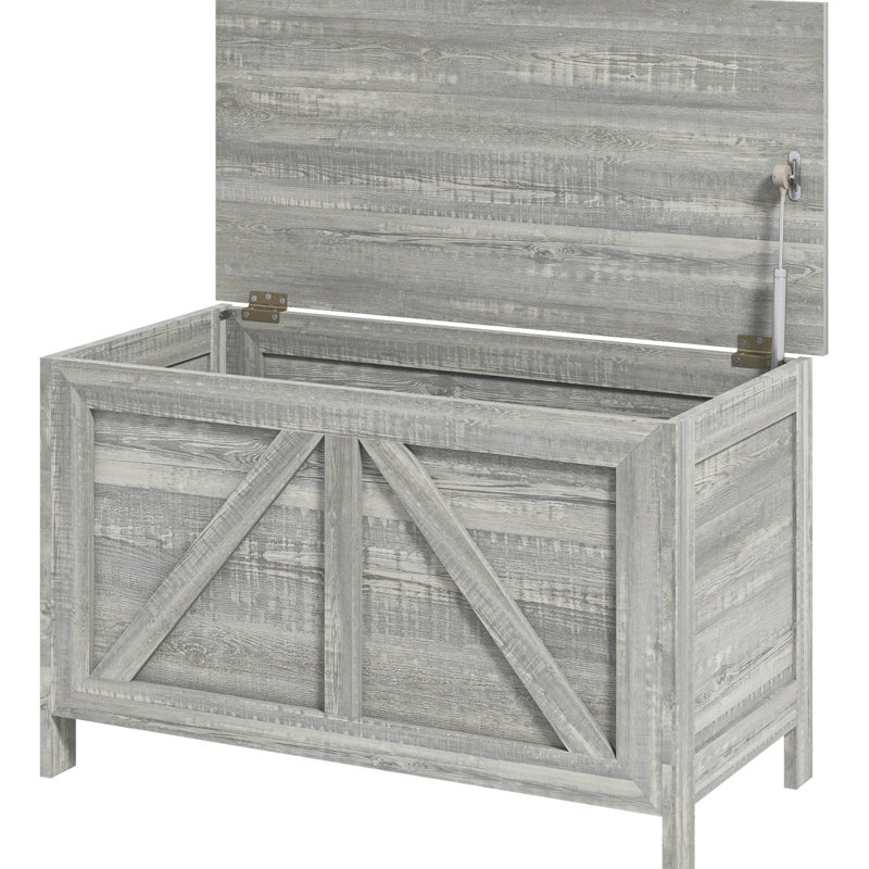 Coffre de rangement 30 po à grande capacité - grain de bois gris pour la chambre à coucher, le salon, la charnière d'entrée et le vestibule,
