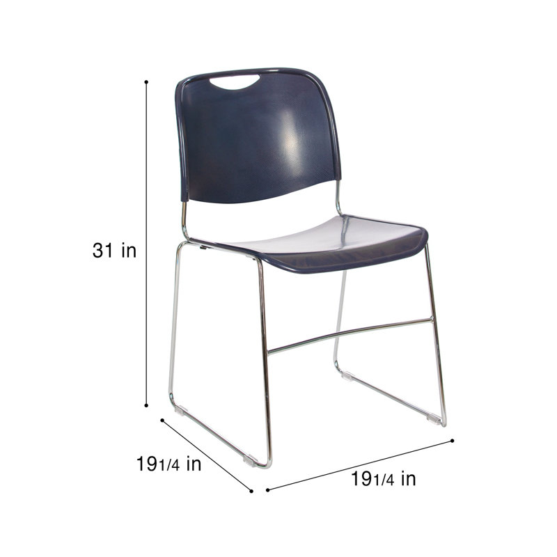 Chaise empilable Naomi Premium, paquet de 2, Bleu