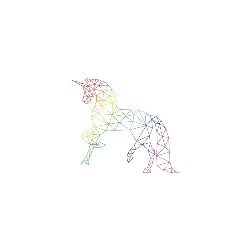 Rainbow Unicorn by Nouveau Prints - Wrapped Canvas Gallery-Wrapped Canvas Giclée, 20.32 cm H x 30.48 cm W