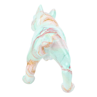 Statue de bouledogue innovante en résine synthétique, sculpture réaliste pour chien, salon, décoration de tablette de bureau, fausse couleur de jade