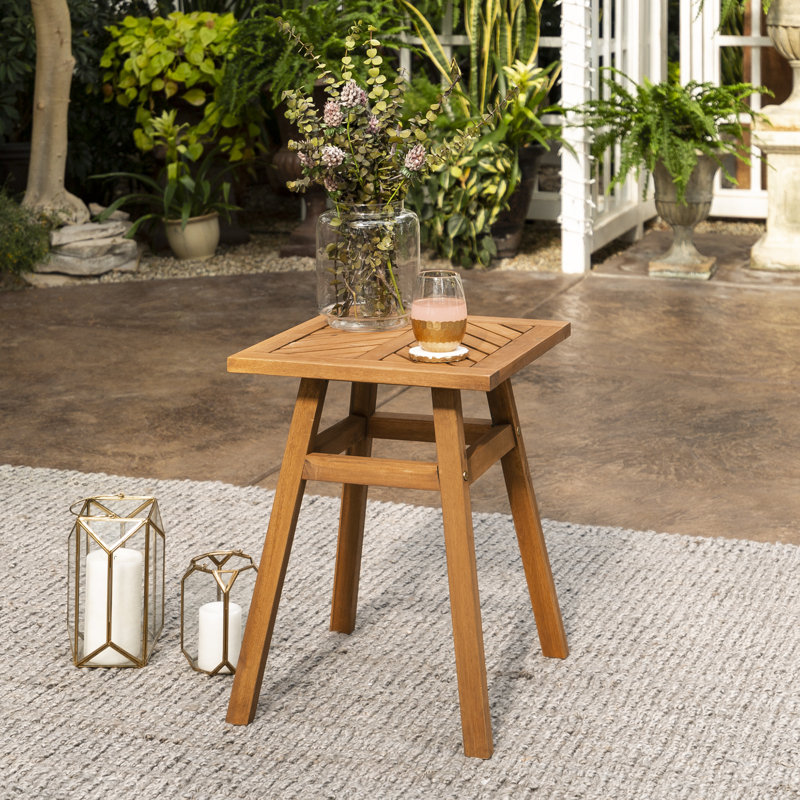 Abhishekh Square Acacia Outdoor Side Table , 46cm cm W 46cm cm D, Brown
