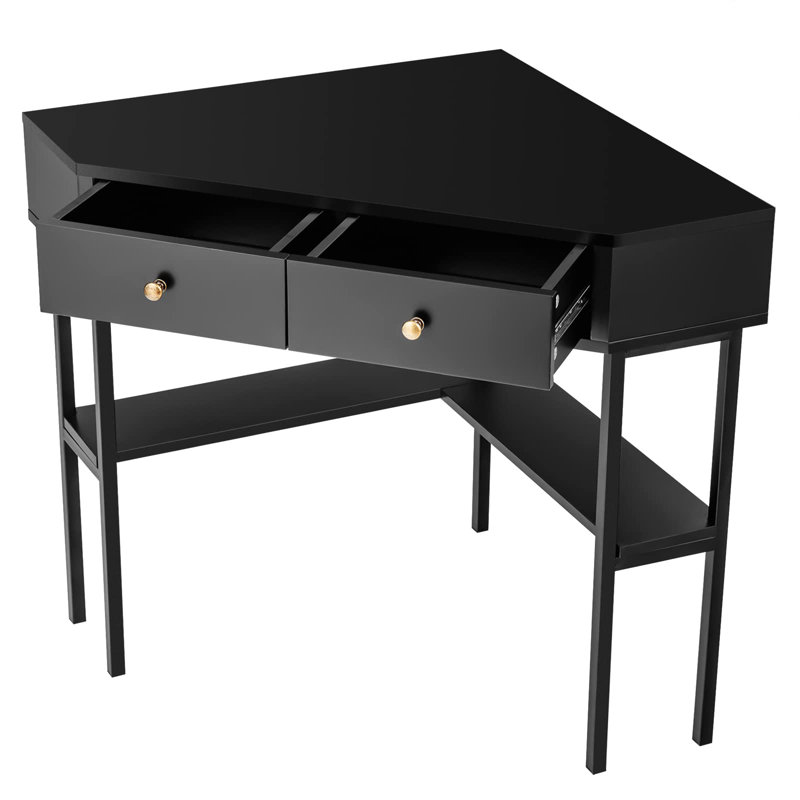Ceti Corner Computer Desk, Black, Black