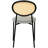 Aide Velvet/Leather Dining Side Chair with Rattan Back and Black Metal Legs – Mid-Century Boho Chair for Kitchen and Dining Room-433425624
