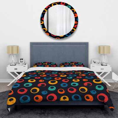 Orange Circle Pattern Polyester Dots Duvet Cover