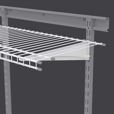 SuperSlide 12 in. D x 72 in. W Wire Wall Mounted Shelf (1 Piece) and ShelfTrack 12 in. Shelf Bracket (4 Pieces)