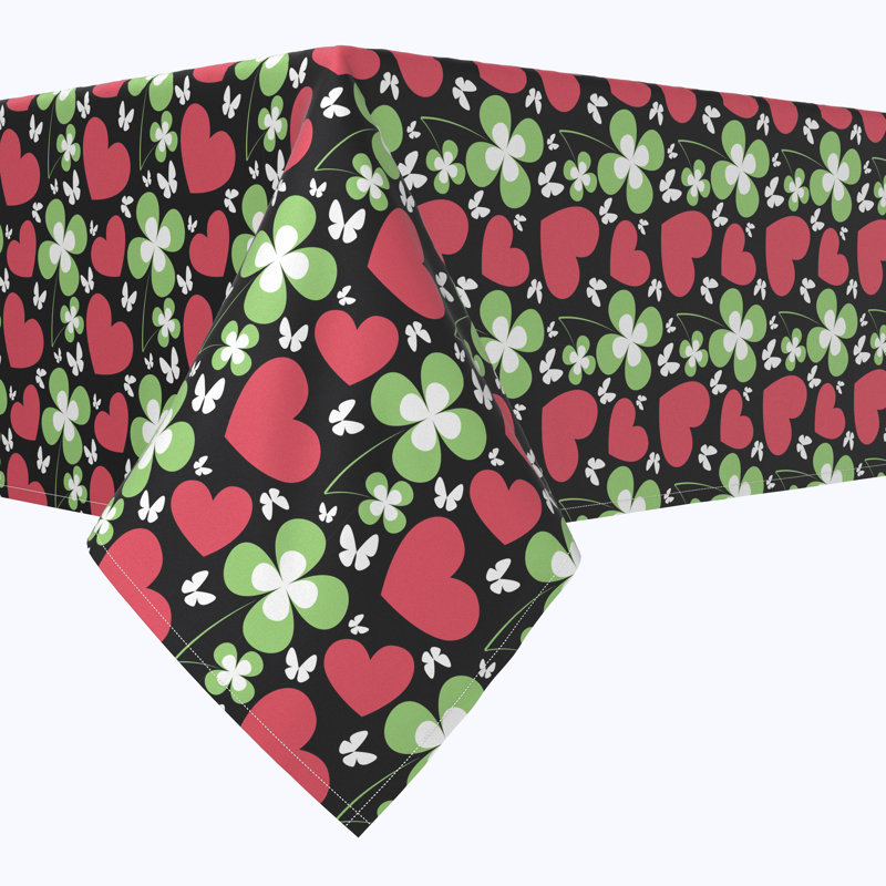 Pendaray Heart Meets Clover Tablecloth, 70" L x 70" W