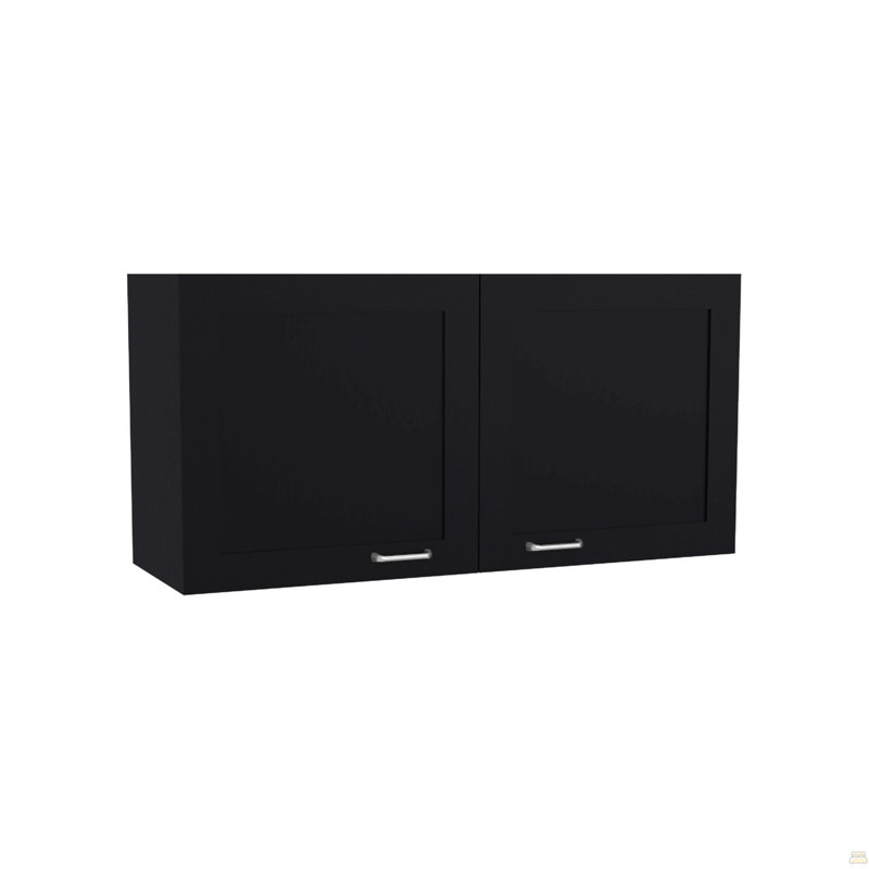 Armoire murale, 2 portes, wengé noir, Noir