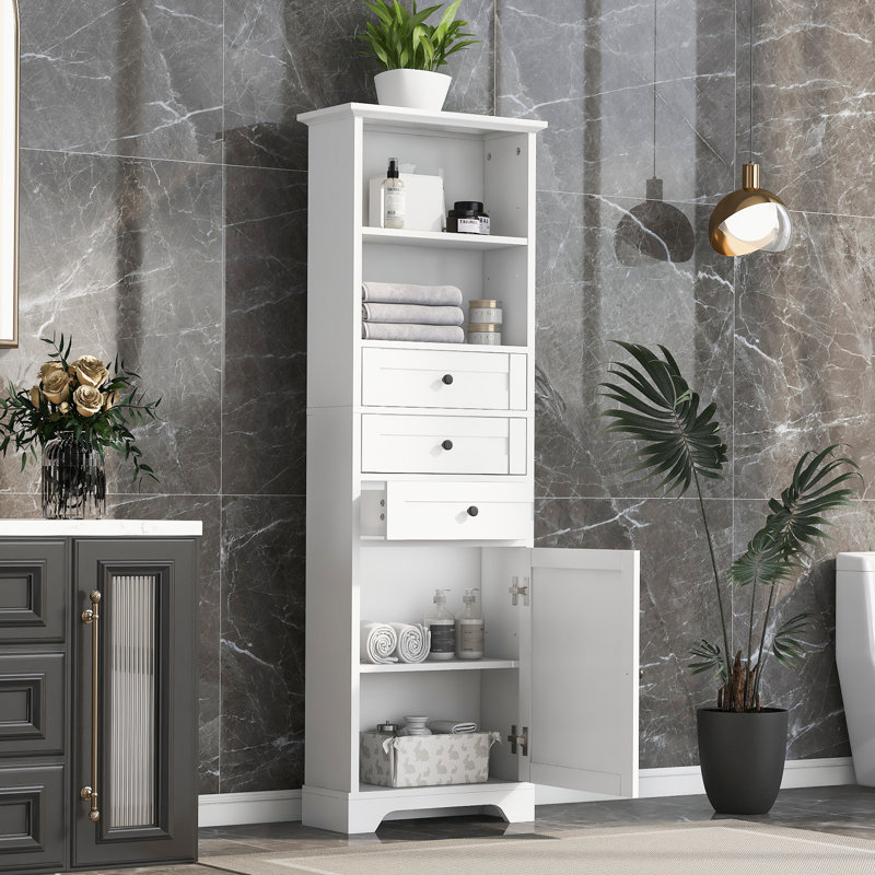 Armoire à linge autoportante Gale, Blanc