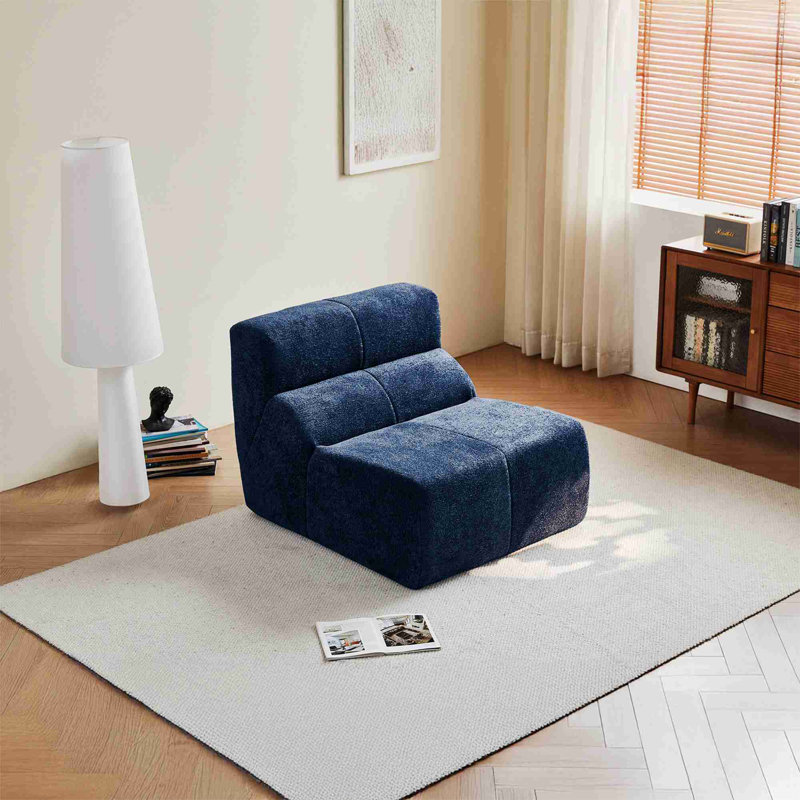 Chaise d'appoint, chaise simple pour salon, bureau et petit appartement, Bleu