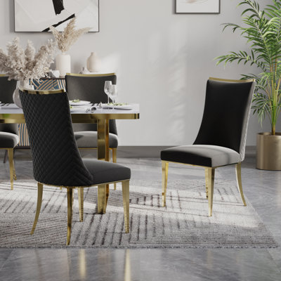 Chaise de salle à manger en velours