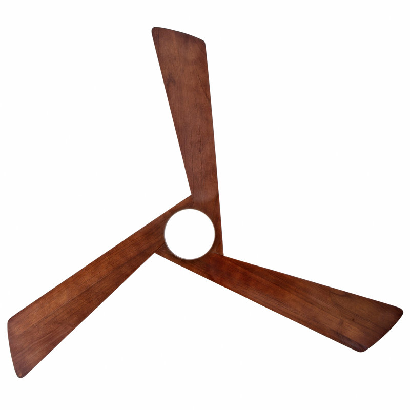 Ventilateur de plafond de 60 pouces avec lumière et télécommande, 3 pales en bois massif noyer, moteur à courant continu silencieux, 6 vitesses de 5 000 pieds cubes par minute, DEL à 3 couleurs à intensité variable avec mémoire, minuterie et fonction réversible pour le salon, la chambre à coucher