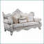 Ensemble de salon traditionnel 2 pièces Melrose Causeuse | Argent | Bois | Accoudoirs roulés