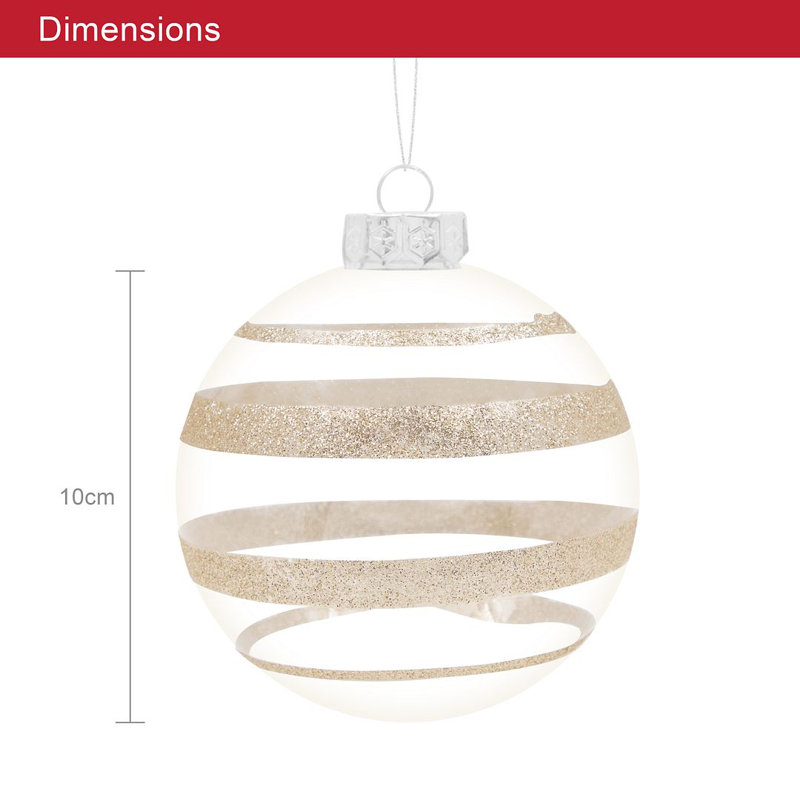 10cm Solid Colour Shatterproof Bauble, Gold