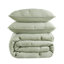 Premium Sage Embroidered King Bedding Set, Cotton Comfort For All Seasons