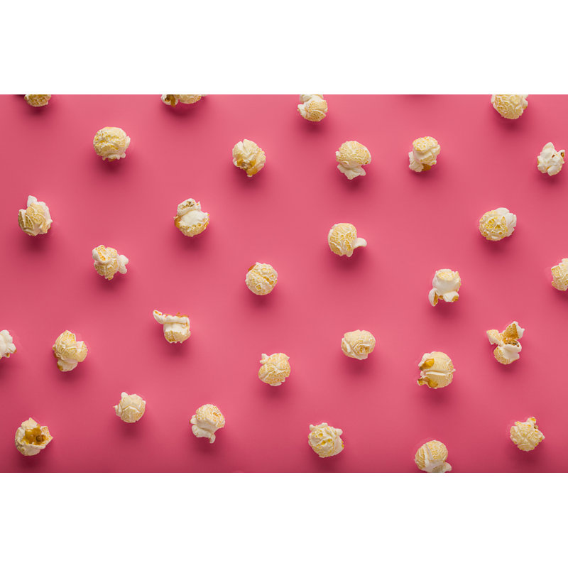 Popcorn On A Pink Background by Andrey Elkin - Wrapped Canvas Print, 20cm H x 30cm W x 3.8cm D