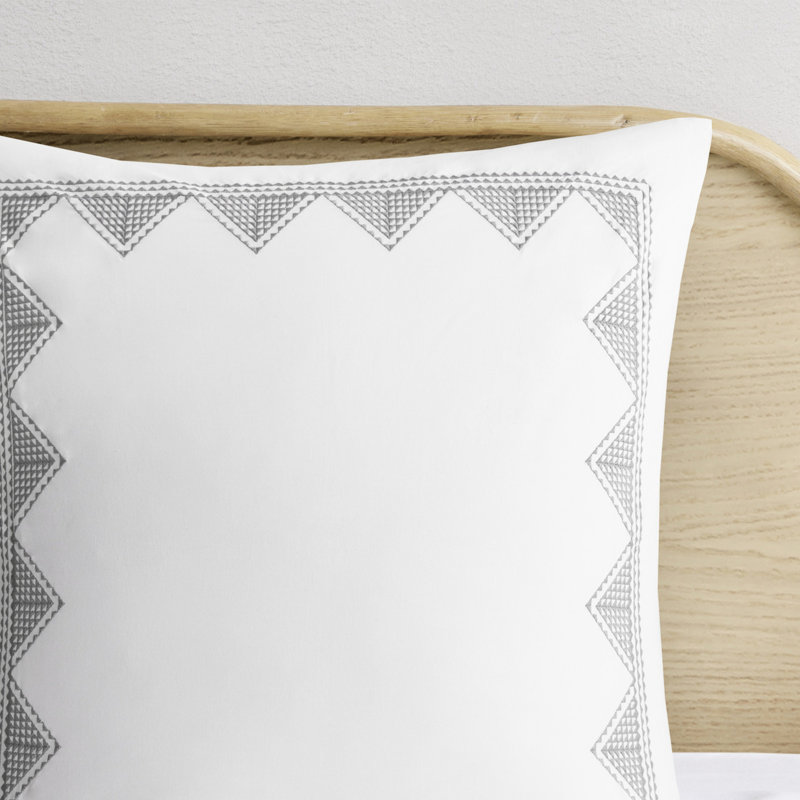 Housse de couette en chenille multicolore - Chambre avec literie en coton à motif géométrique, Gris