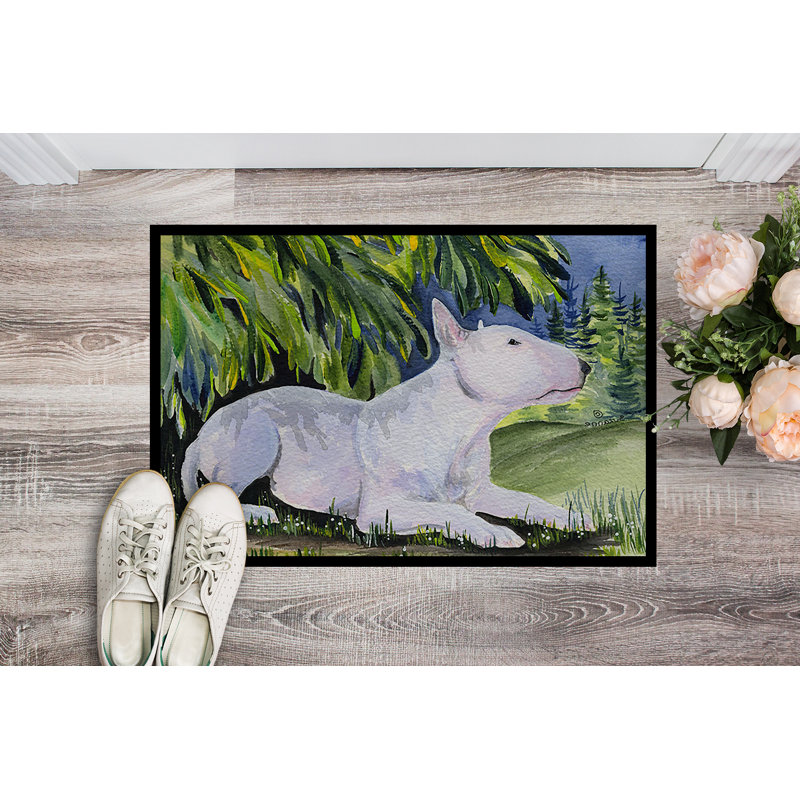 Tapis de porte intérieur anti-dérapant bull terrier, Rectangle 2 pi x 3 pi