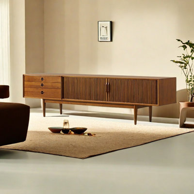Retro style solid wood TV cabinet